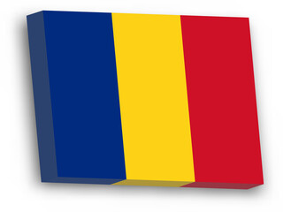 3D vector flag of Romania
