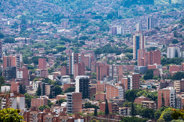 Obraz premium Medellin, Antioquia. Colombia - March 13, 2022. Medellin is the capital of the mountain, Antioquia province in Colombia.