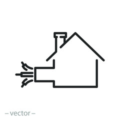 cable home internet icon, ftth technology, fiber or optic connector, thin line symbol on white background - editable stroke vector illustration