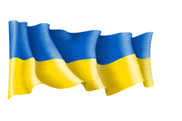 Flaga Ukrainy, informatyka, cyfryzacja, hakowanie - obrazy, fototapety, plakaty