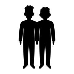 Gays holding hands silhouette vector