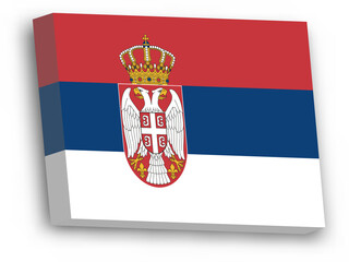 3D vector flag of Serbia