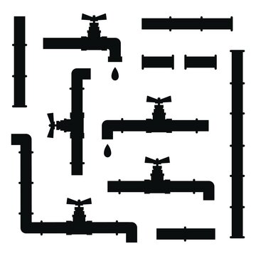 pvc pipes joints vector set