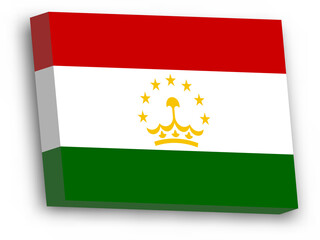Fototapeta premium 3D vector flag of Tajikistan