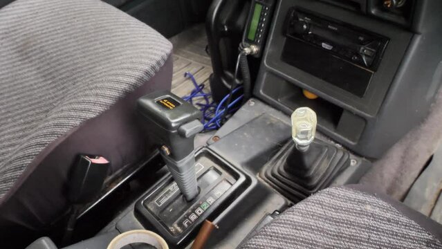 MK1 Pajero Driver Seat Gear Shifts Handheld Shot