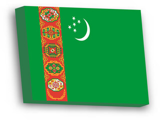 3D vector flag of Turkmenistan