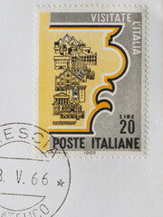 Colorful Vintage Used Postage Stamps from Italy
