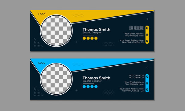 Email signature template or personal social media cover template and email footer design
