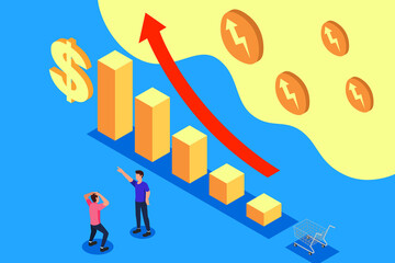 Inflation Economy Business Finance Concept Vector Illustration