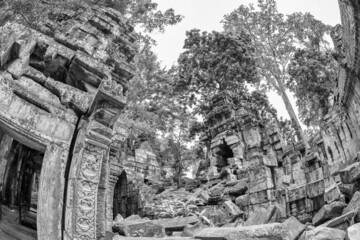 Black and White View of Ta Phrom