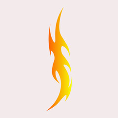 Abstract tattoo fire sketch. Artistic death metal logo design. Orange illustration in Metalcore style on a white background.