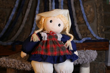 Vintage doll with blonde hair