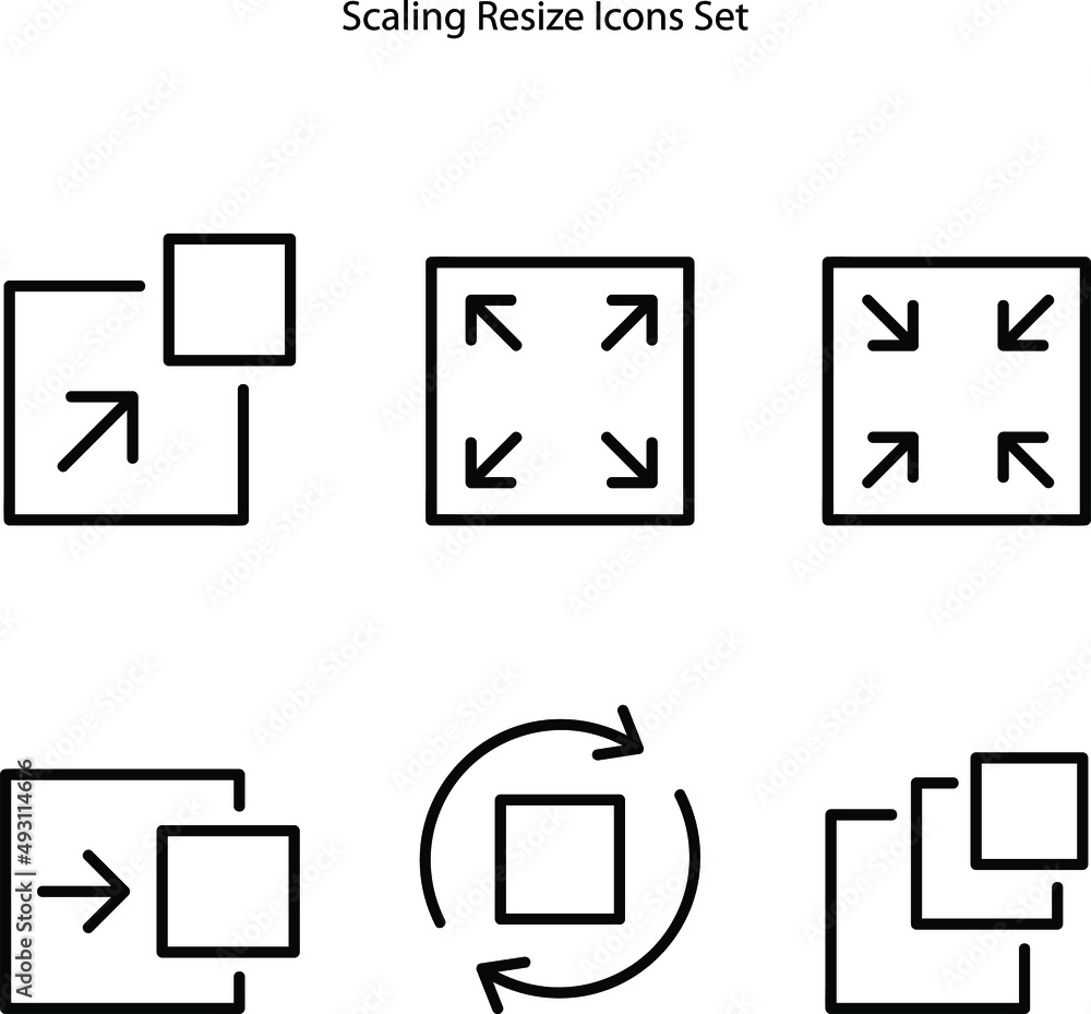 Poster resize icons set isolated on white background. scaling resize icon trendy and modern resize symbol f