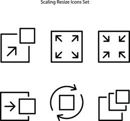 Fototapeta na wymiar resize icons set isolated on white background. scaling resize icon trendy and modern resize symbol for logo, app, UI.