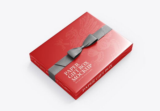 Glossy Gift Box Mockup