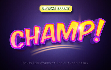 Champ 3d editable text effect style