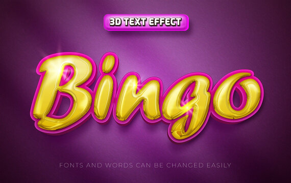 Bingo 3d editable text effect style