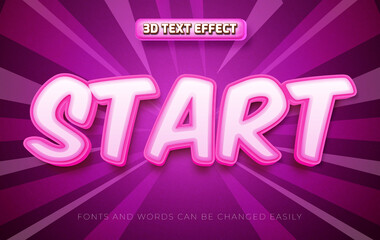 Start 3d editable text effect style