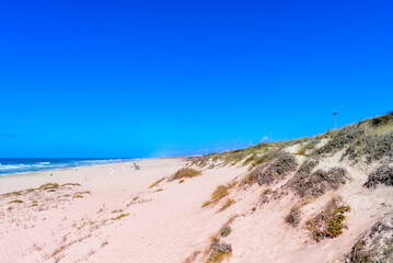 Fototapeta na wymiar Sandstrand von Praia de Mira im Kreis Mira, Portugal