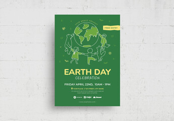 Simple Earth Day Education Flyer Poster Layout