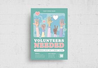 Volunteering Charity Fundraising Flyer Poster Layout