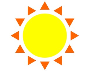 A sun icon isolated on white background