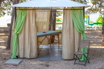 Massage tent on the Croatian beach