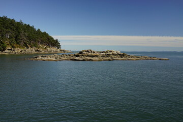 バンクーバー　海　遊覧船　水平線　観光　ホエールウオッチング