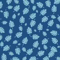 Tropical Plant Falling Leaves Pattern 