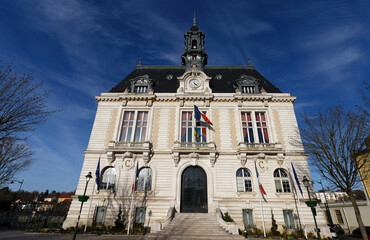 The town Hall of Corbeil-Essonnes . It is commune in the southern suburbs of Paris, France.