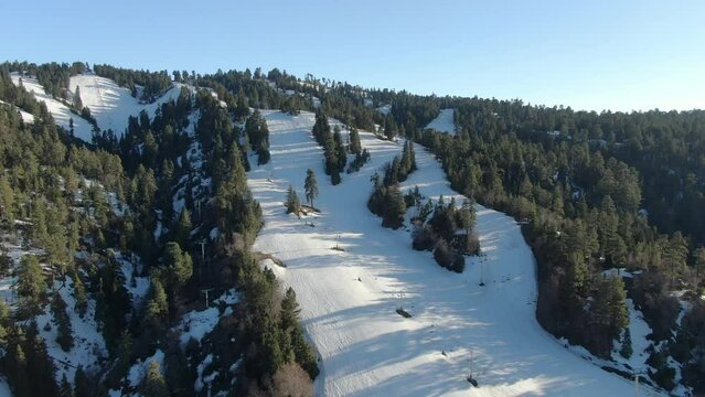 Aerial Shot Big Bear Ski Resort San Bernardino Mountains R California USA