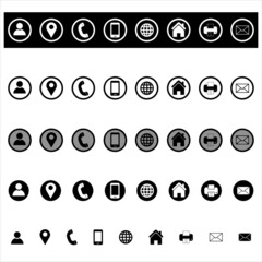 set of hand drawn vector icons, for business card and others, eps 10