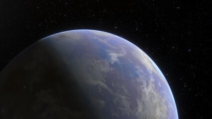 planet suitable for colonization, earth-like planet in far space, planets background 3d render	
