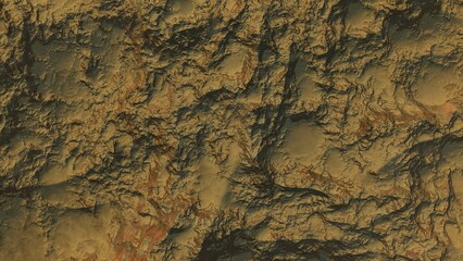 3d render of abstract planet surface with high detailed relief