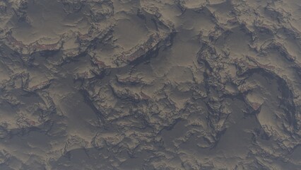 3d render of abstract planet surface with high detailed relief