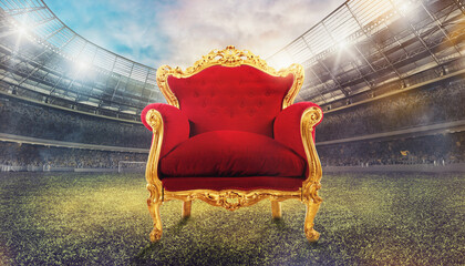 Comfortable and luxury velvet armchair in a soccer stadium © alphaspirit