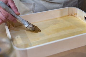 PAINTING AND DECORATION OF A HANDMADE TRAY