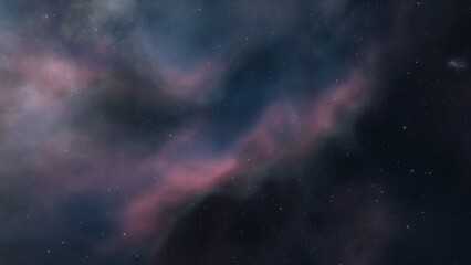 Obraz premium nebula gas cloud in deep outer space, science fiction illustrarion, colorful space background with stars 3d render