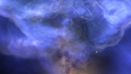 Space background with realistic nebula and shining stars. Colorful cosmos with stardust and milky way. Magic color galaxy. Infinite universe and starry night. 3d render