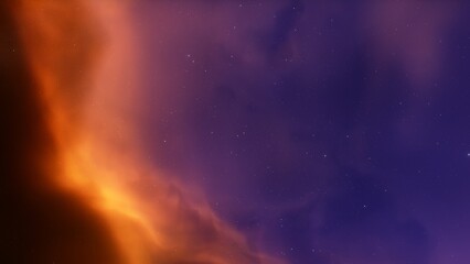 Space background with stardust and shining stars. Realistic cosmos and color nebula. Colorful galaxy. 3d illustration