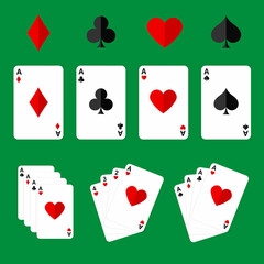 Poker cards. Flat style icons. Vector editable