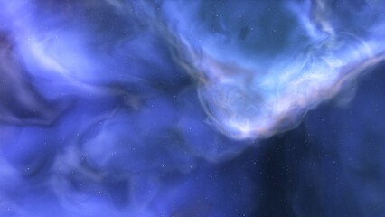 Nebula in space, science fiction wallpaper, stars and galaxy, 3d illustration	
