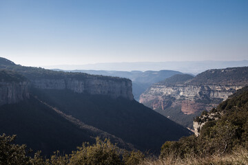 Obraz premium Landscape view of canyon in Tavertet, mountains in Catalonia, Spain