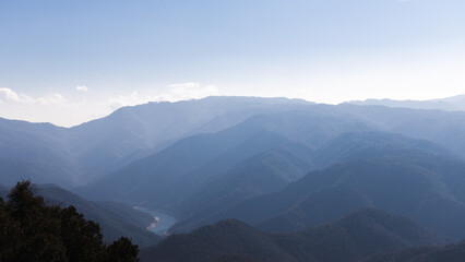 Landscape view of canyon in Tavertet, mountains in Catalonia, Spain