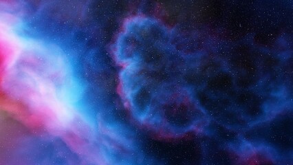 Nebula in space, science fiction wallpaper, stars and galaxy, 3d illustration	
