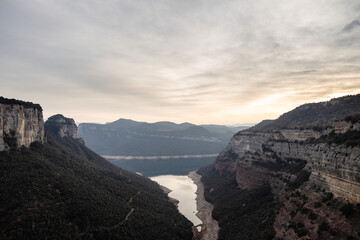 Landscape view of canyon in Tavertet, morro de l'abella, mountains in Catalonia