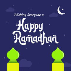 Obraz na płótnie Canvas Happy Ramadan Kareem greeting background vector image