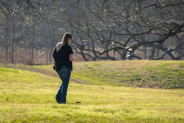 person walking in the park