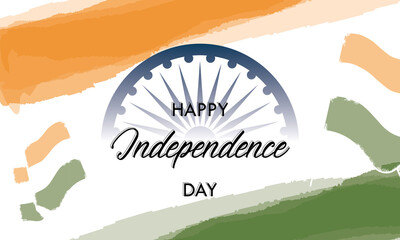 Colored happy india independence day poster