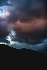 Dramatic clouds in the mountains